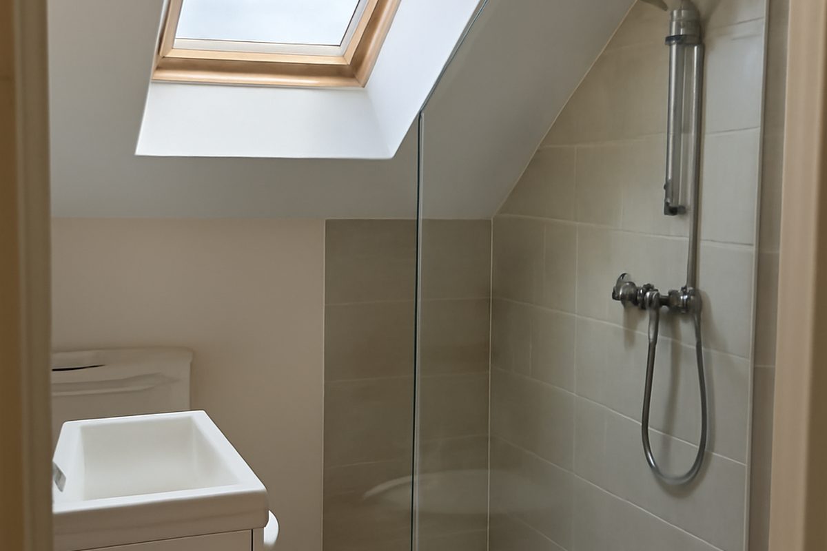 Douche sous pente apres
